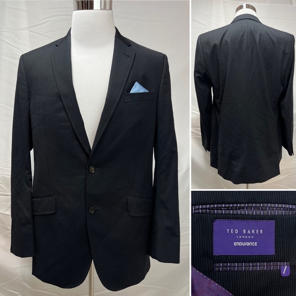 Gray Multi Stripe ~ Pinstripe 2 Button Vented Without Pleat Flat Front Pants Business ~ Wedding 2 Piece Side Vented Modern Fit Suits 2 Piece Suits For Men - 100% Percent Wool Fabric Suit - Worsted Wool Business Suit main image 1